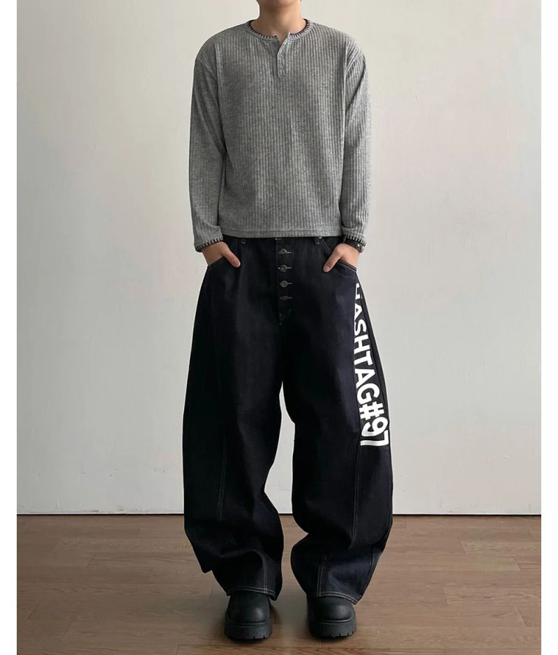 Stitched Henneck Cropped Knit