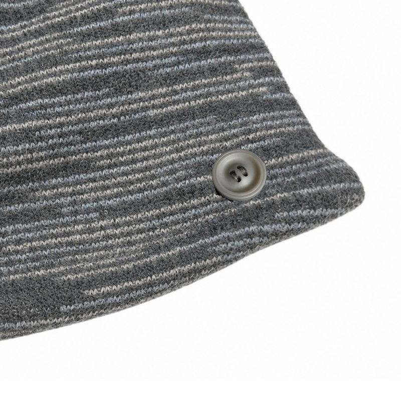 FUZZY BUTTON BEANIE [GRAY]
