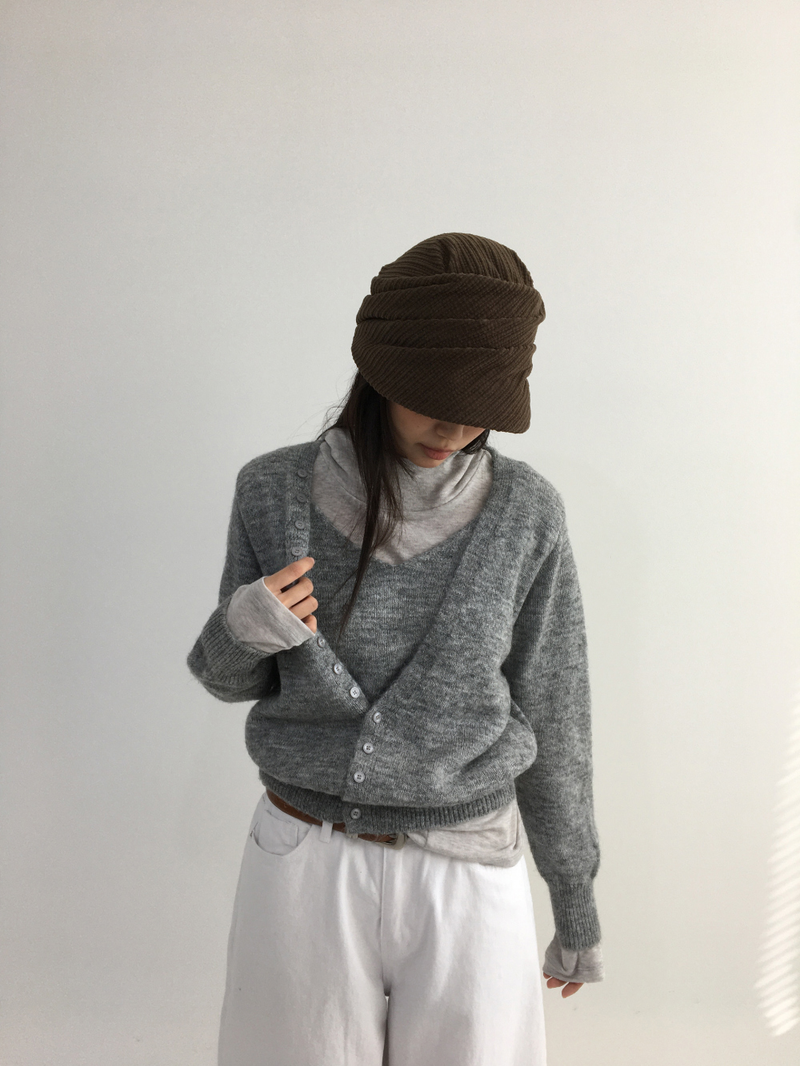 Tot Double V-Button Knit (4color)