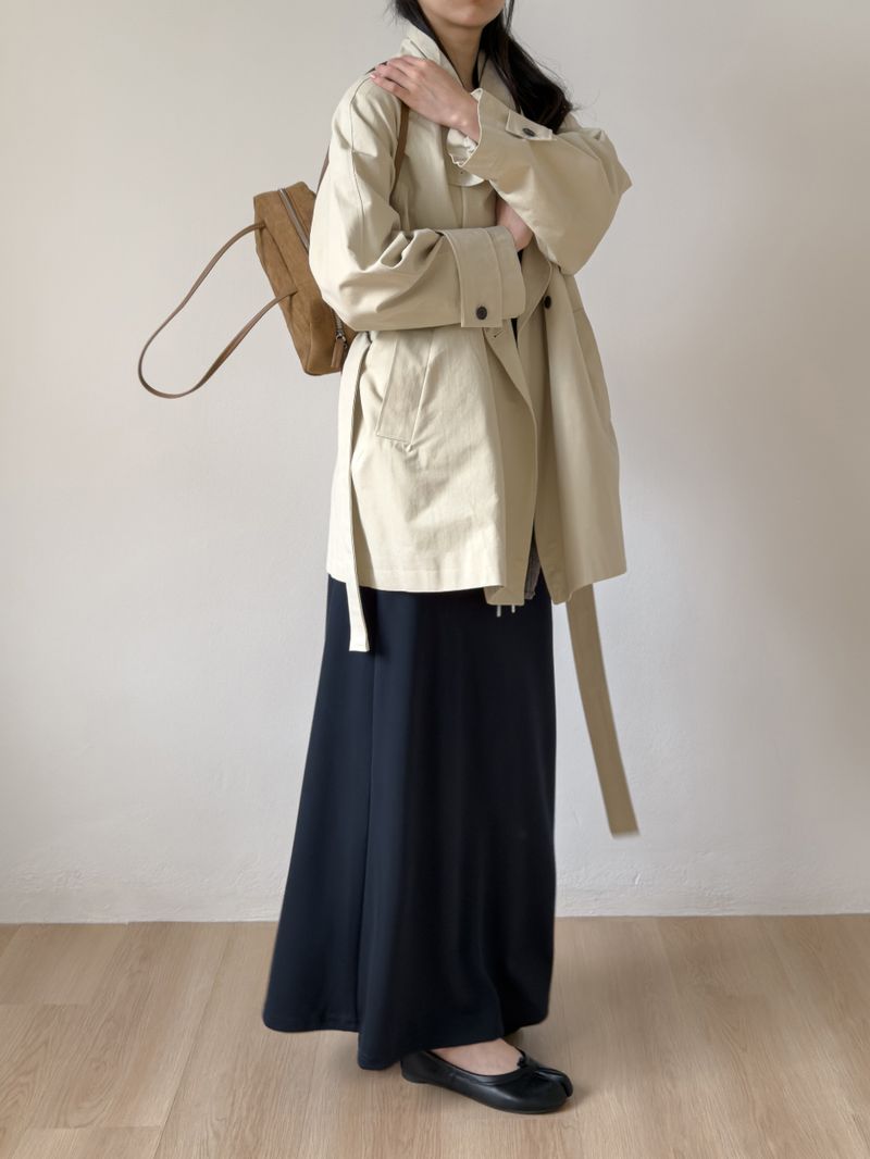 Poppy Belted Half Trench Coat