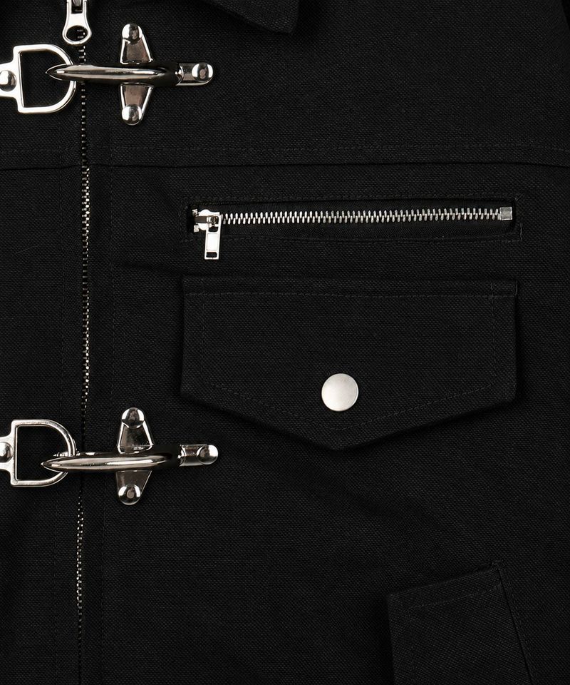 Fireman Buckle Crop Jacket - Black