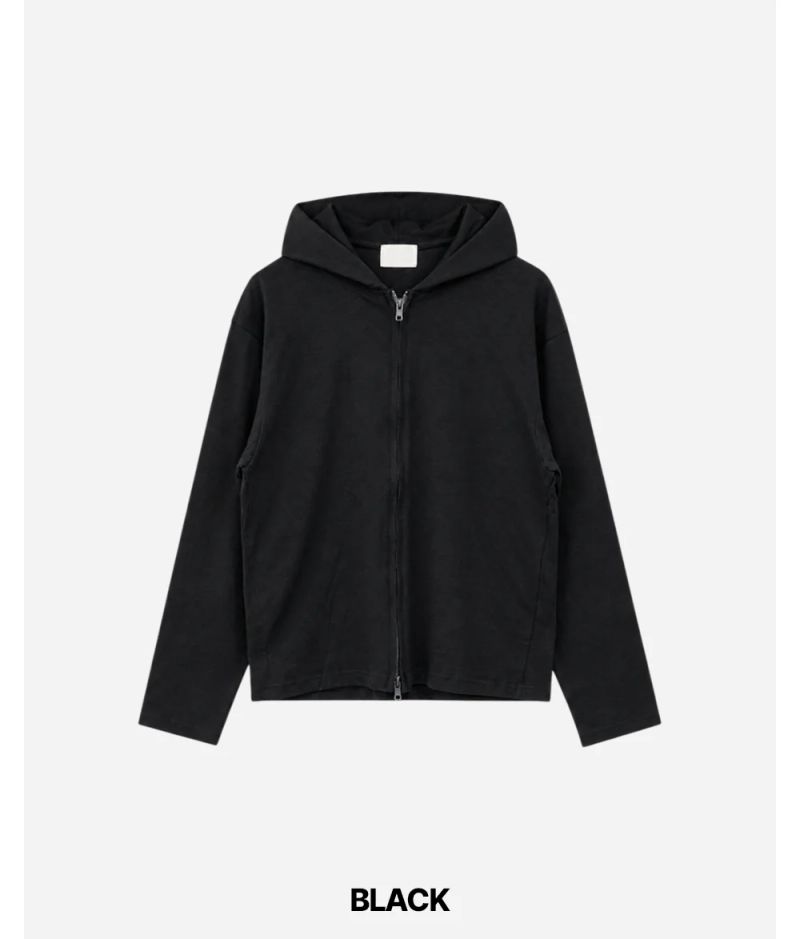 City Slub Crop Hood Zip-up