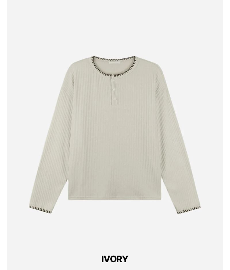 Stitched Henneck Cropped Knit