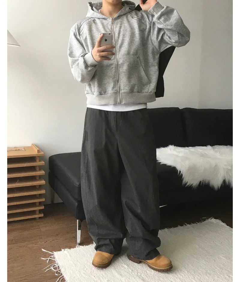 Motor Crop Hood Zip-up