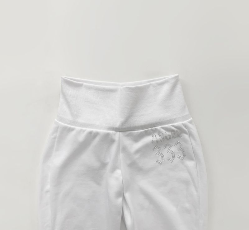 333 y2k キュービック トレーニング ブーツカット パンツ (white)