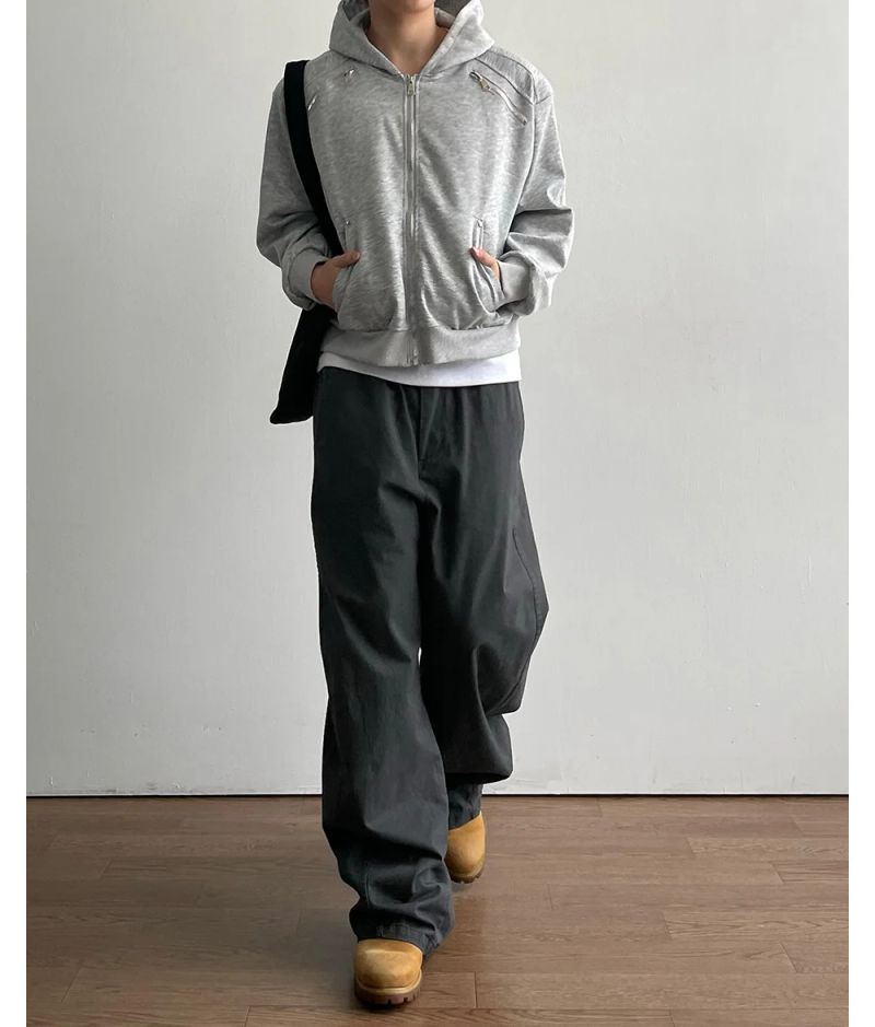 Motor Crop Hood Zip-up