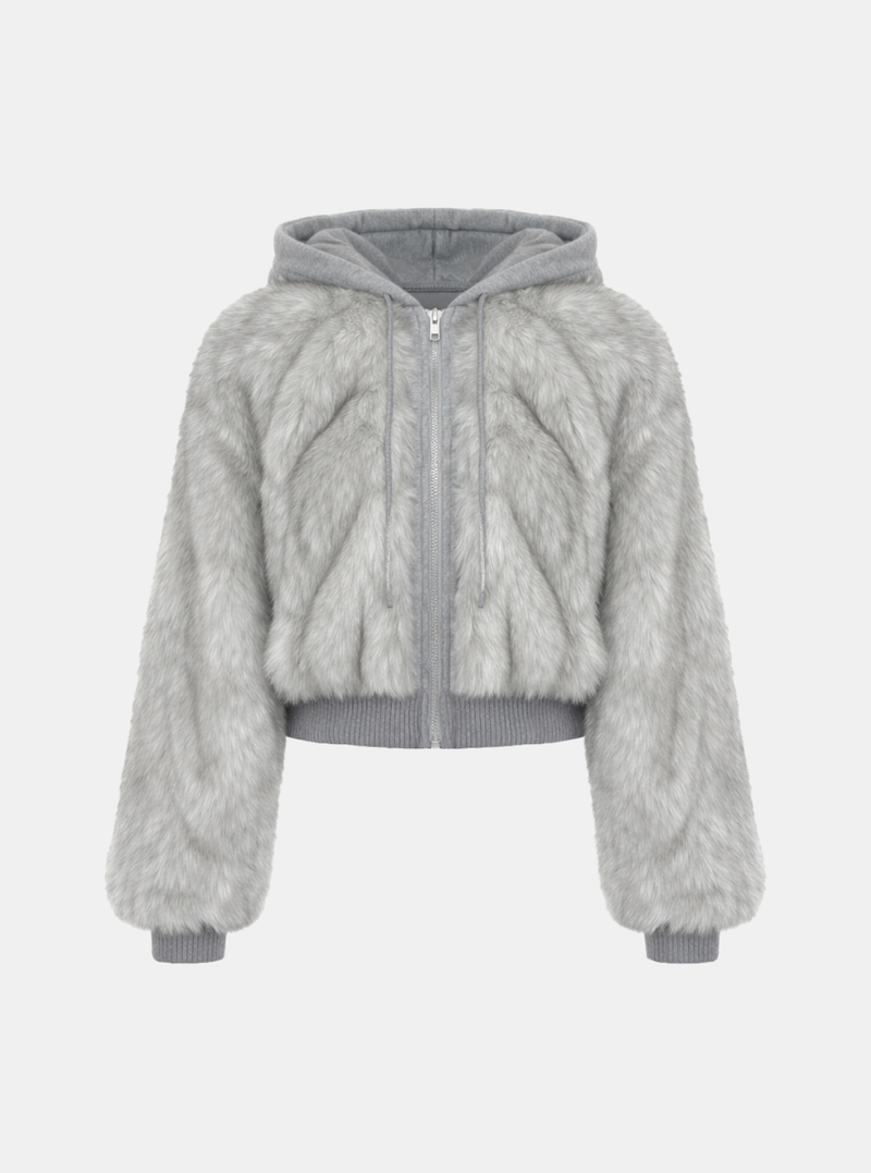 Serin Soft Fur Hood Zip-Up