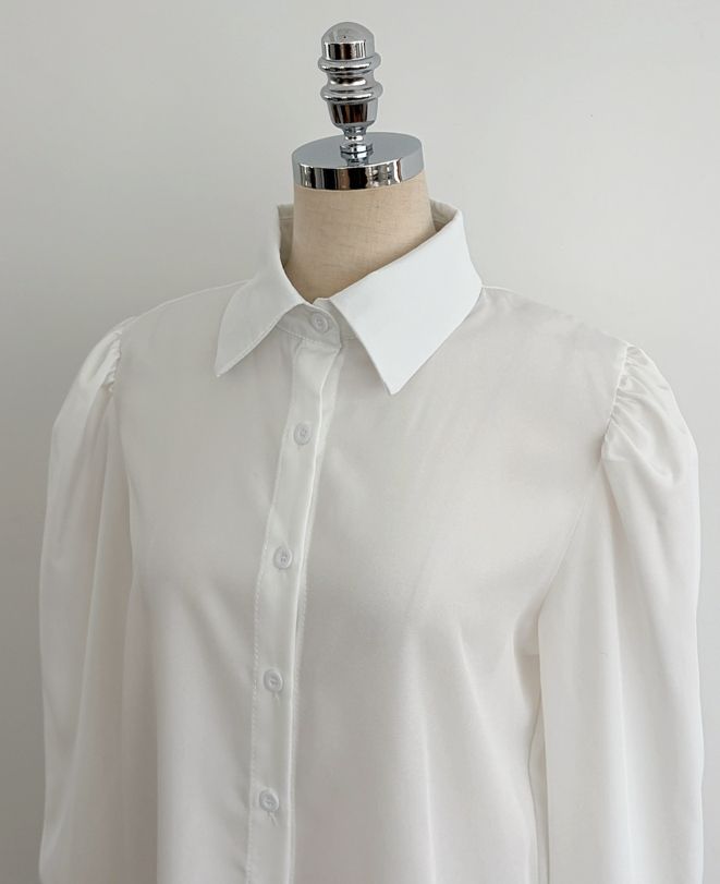 Bitten Balloon Sleeve Shirt Blouse