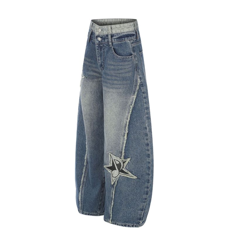 Nova Star Patchwork Balloon Wide Jeans