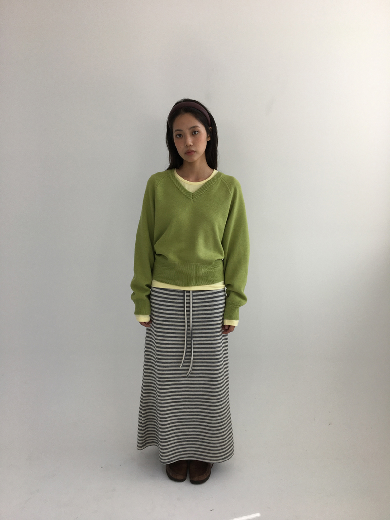 Ready striped long skirt (2color)