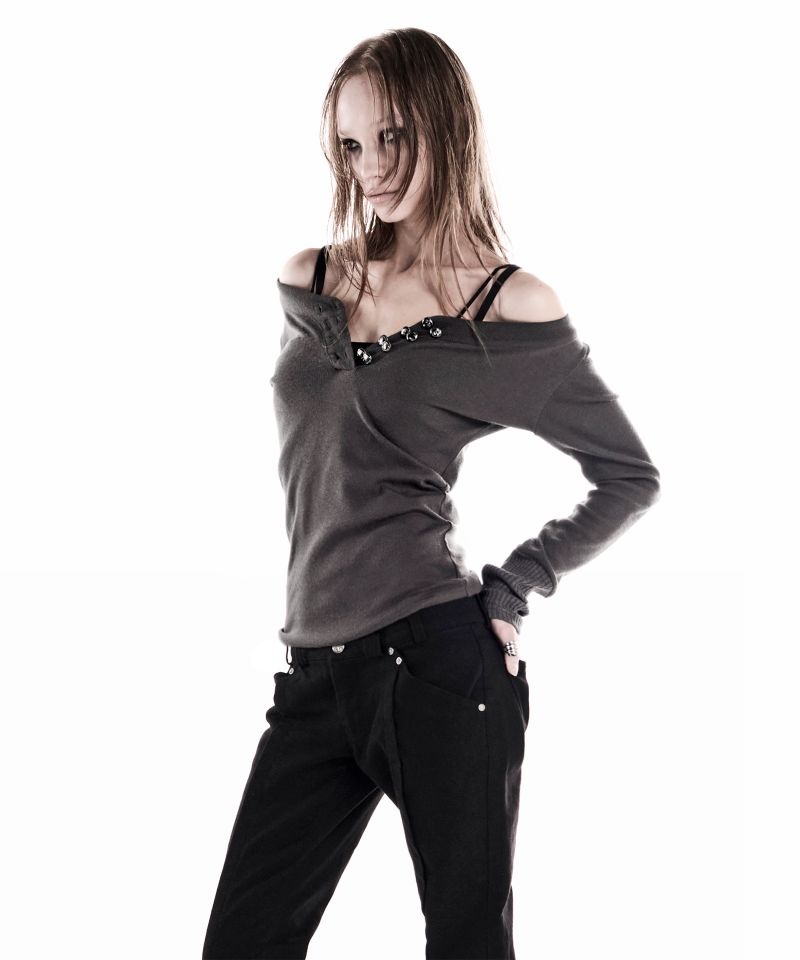 8-BUTTON HENLEY TOP KHAKI