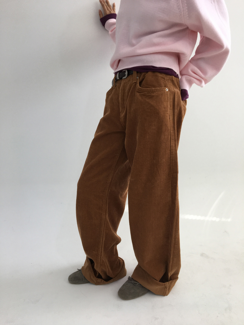 Caramel corduroy pants (3color)