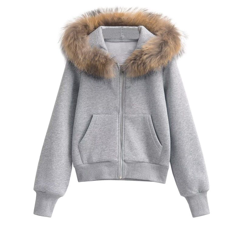 Cozy&Kitsch(コージーアンドキッチ)の「ベーシックファーフーデッドジップアップ(ジャケット/アウター)」