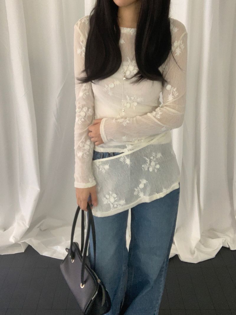 [set] Ekis Flower T-Shirt & Wrap Set