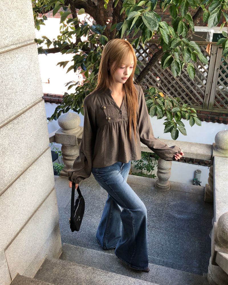 Bag Low-Rise Bootcut Denim Pants
