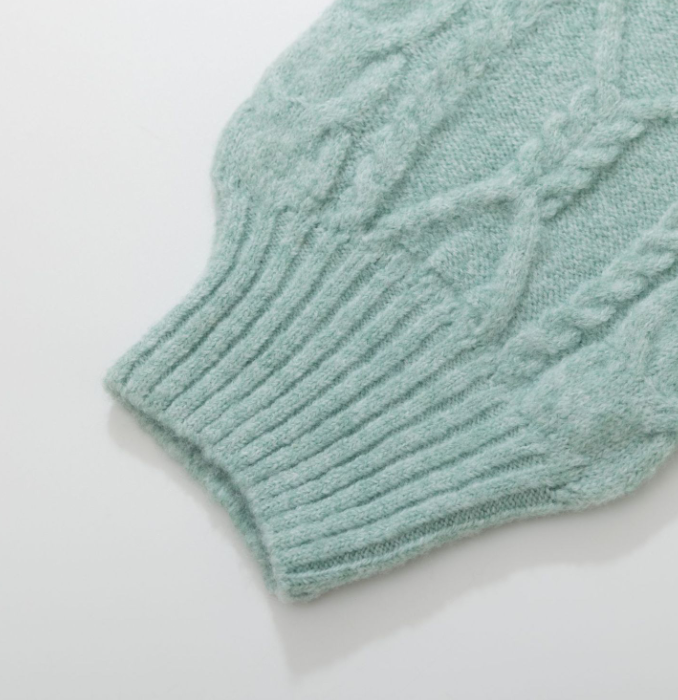 Ribbon Shawl-Collar Cable Knit