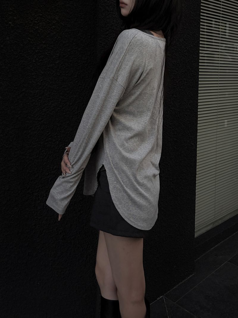 soft u-neck long sleeves (3color)