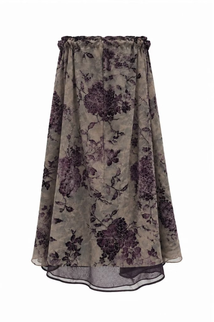 VINTAGE WILD-ROSE LAYERED SKIRT