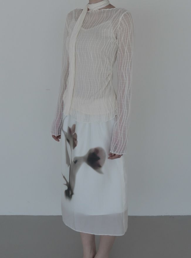 Riel Flower Ink Midi Skirt