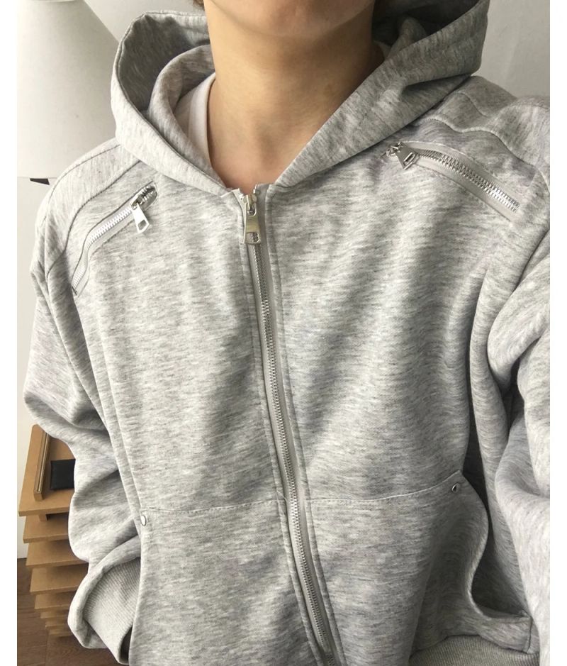 Motor Crop Hood Zip-up