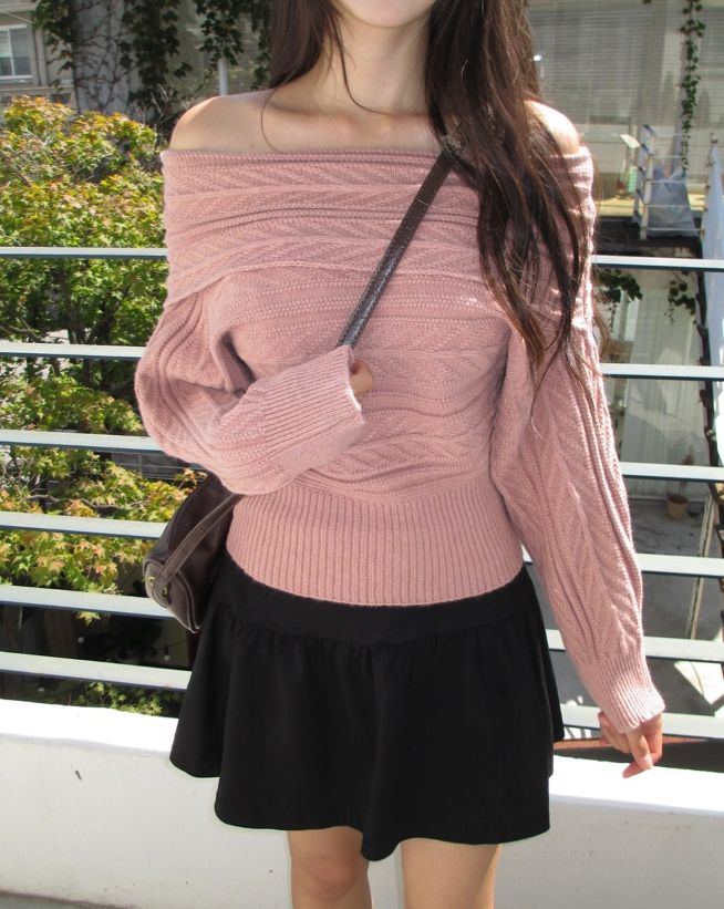 Blair Off-Shoulder Cable Knit