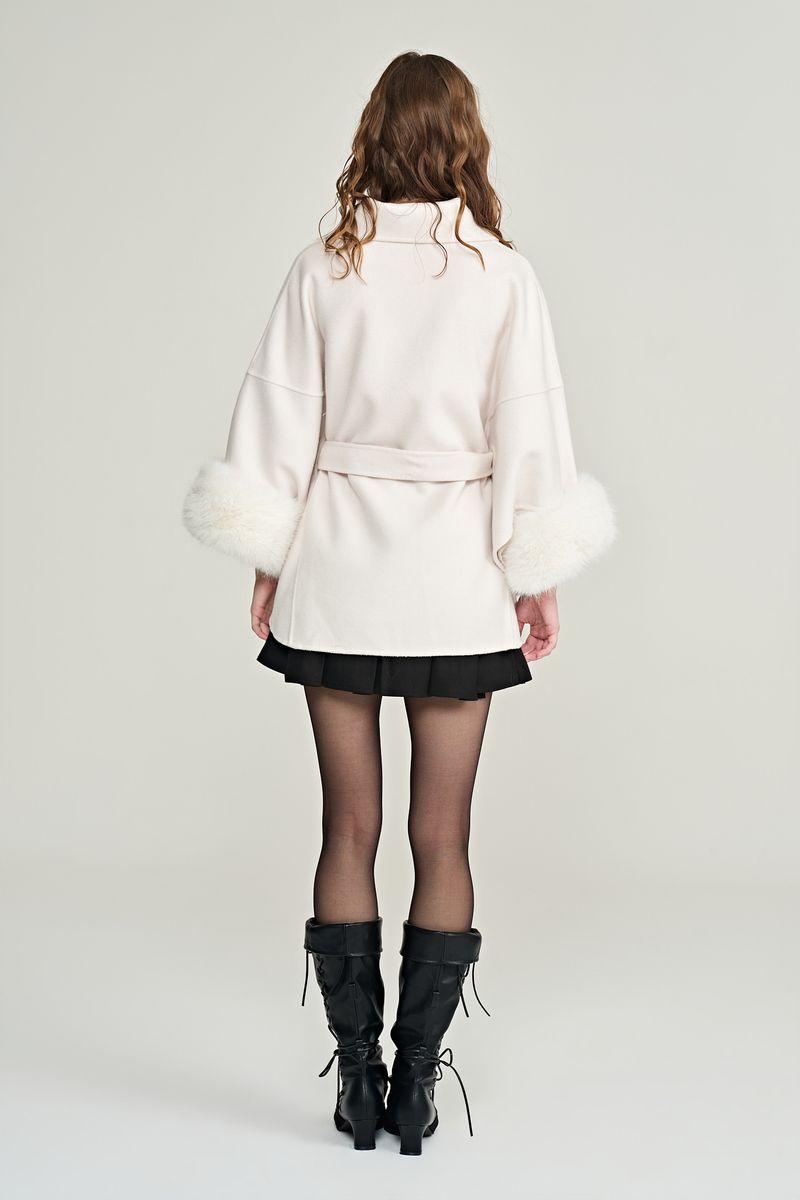 Bell australian wool cape coat, Ivory