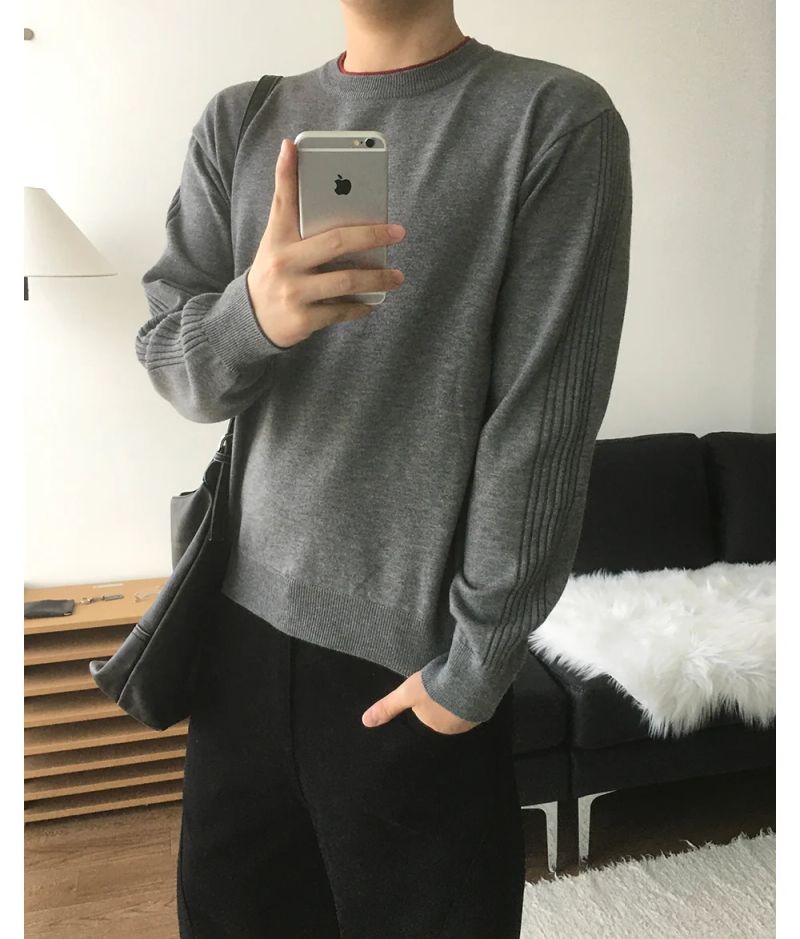 Wheat Layered Cropped Knit