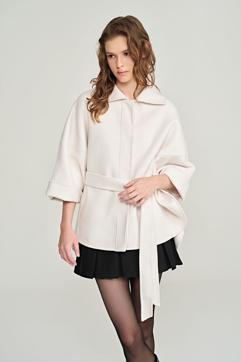 Bell australian wool cape coat, Ivory