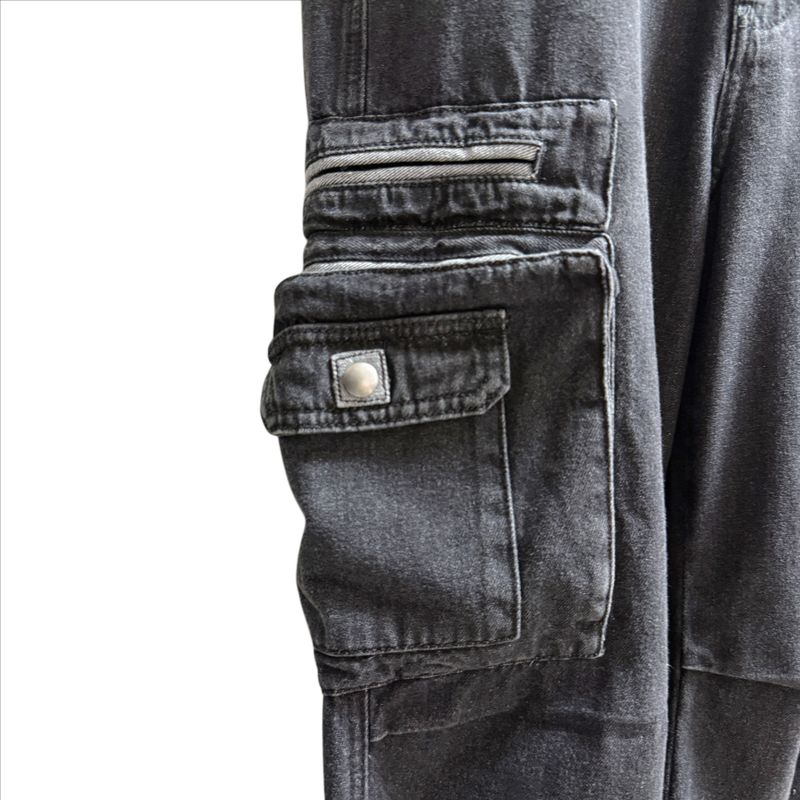 (2color) Multi Cargo Wide Denim Pants