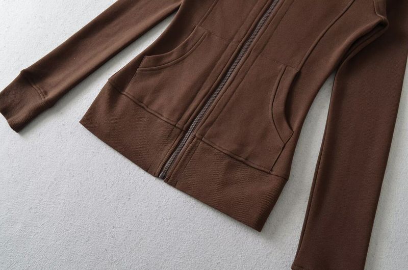 Fur-Trim Slim Hood Zip-Up