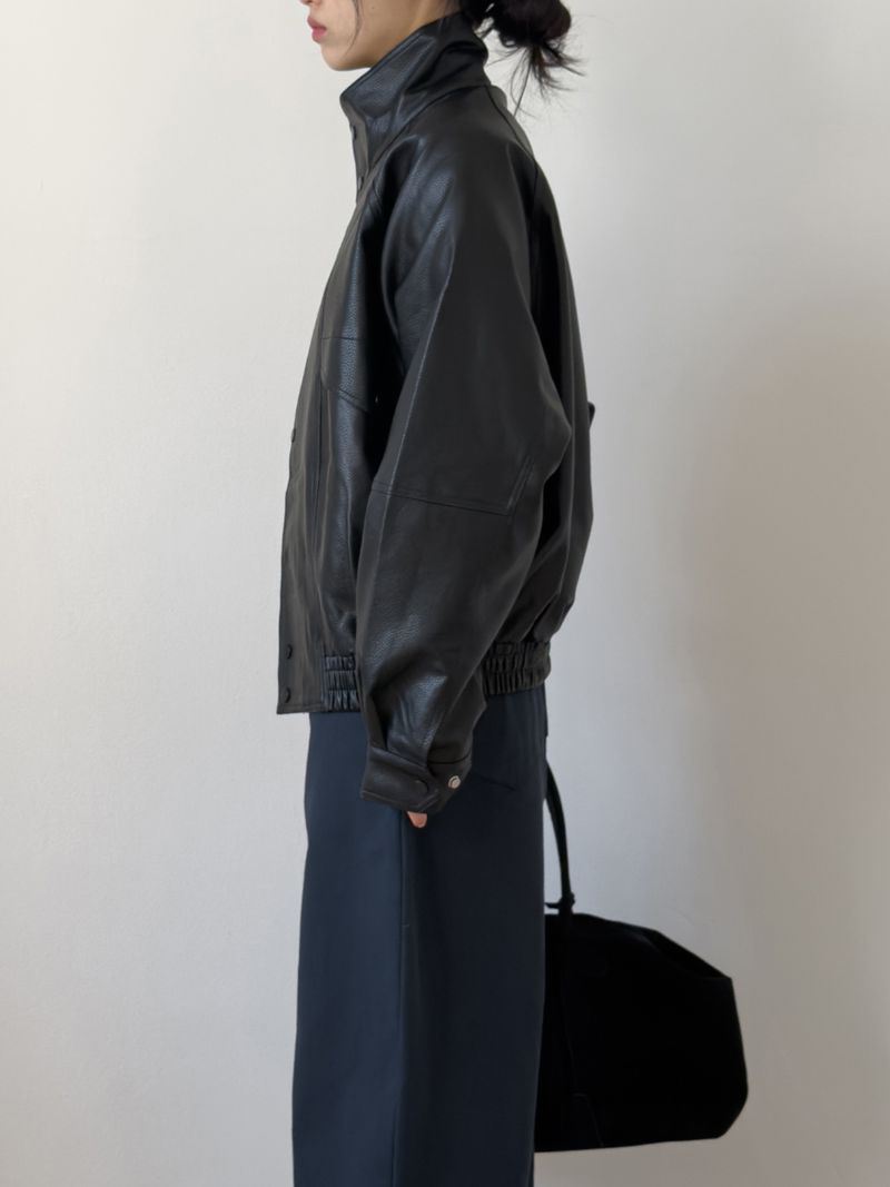 Lehman Leather Over Fit Blouson Jumper