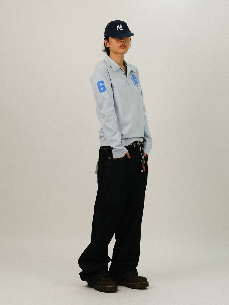 DI Color Patch Embroidery Collar T-Shirt