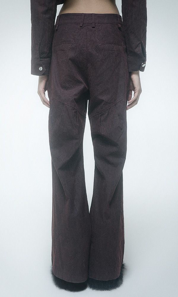 Wrinkle Wrap skirt pants Burgundy