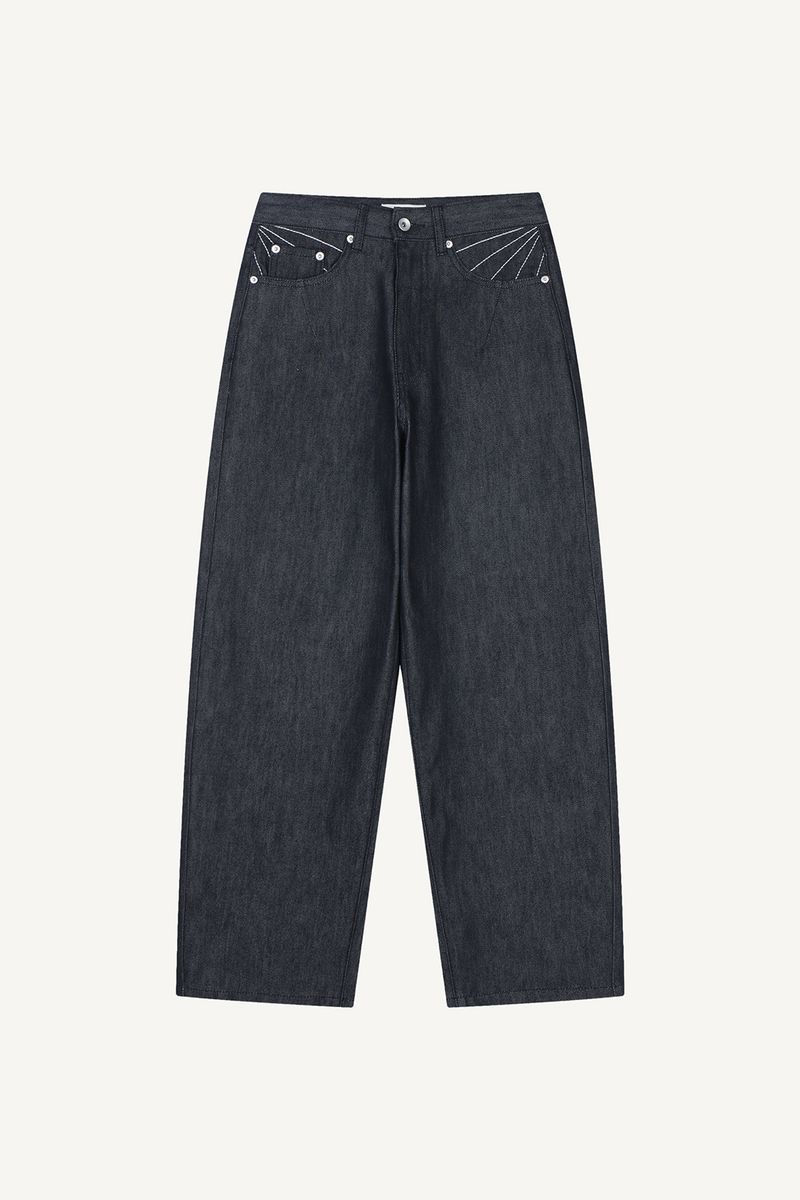 Net Barrel Denim Pants