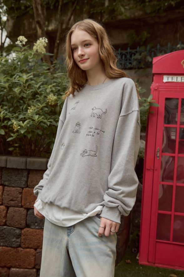 26FW★ My Kitty Embroidered Sweatshirt