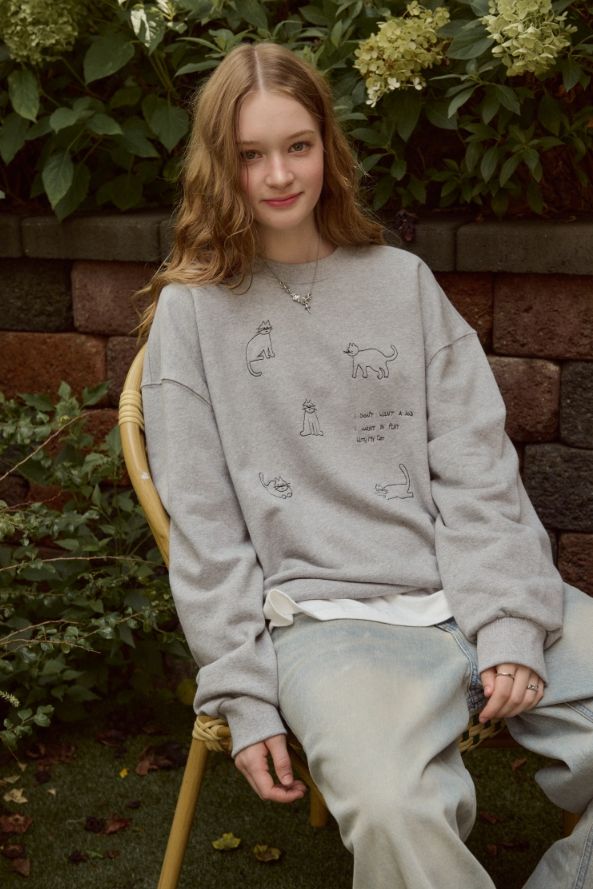 26FW★ My Kitty Embroidered Sweatshirt
