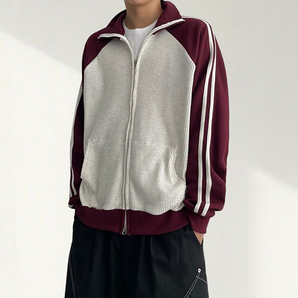 Pete Waffle Track Knit Zip-up (3 colors)