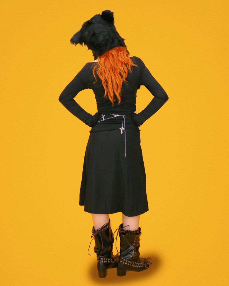 psycho stud pleats skirt