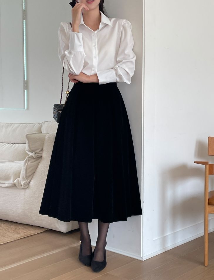 Bitten Balloon Sleeve Shirt Blouse
