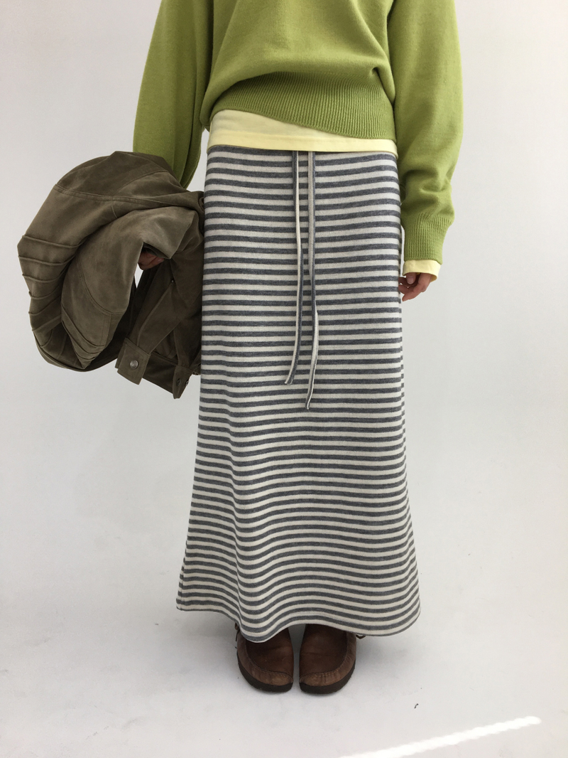 Ready striped long skirt (2color)