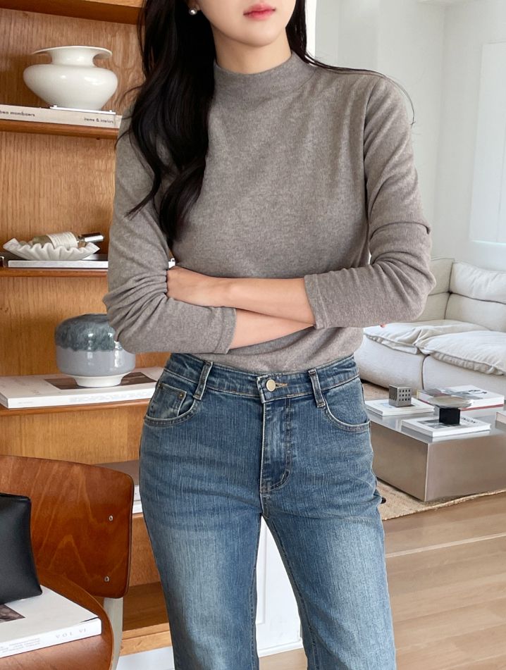 レイティブ ウォッシング スパン ブーツカット デニム パンツ