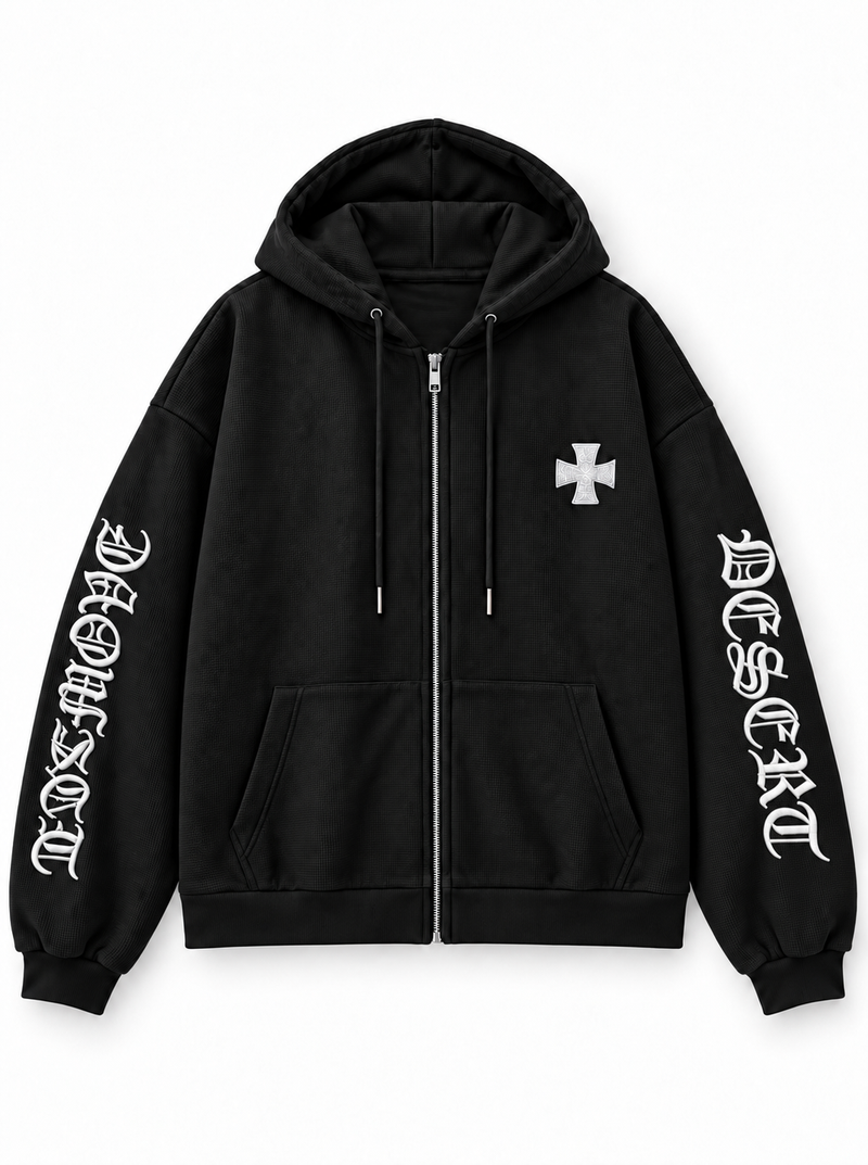 Wayne Lettering Hood Zip-up