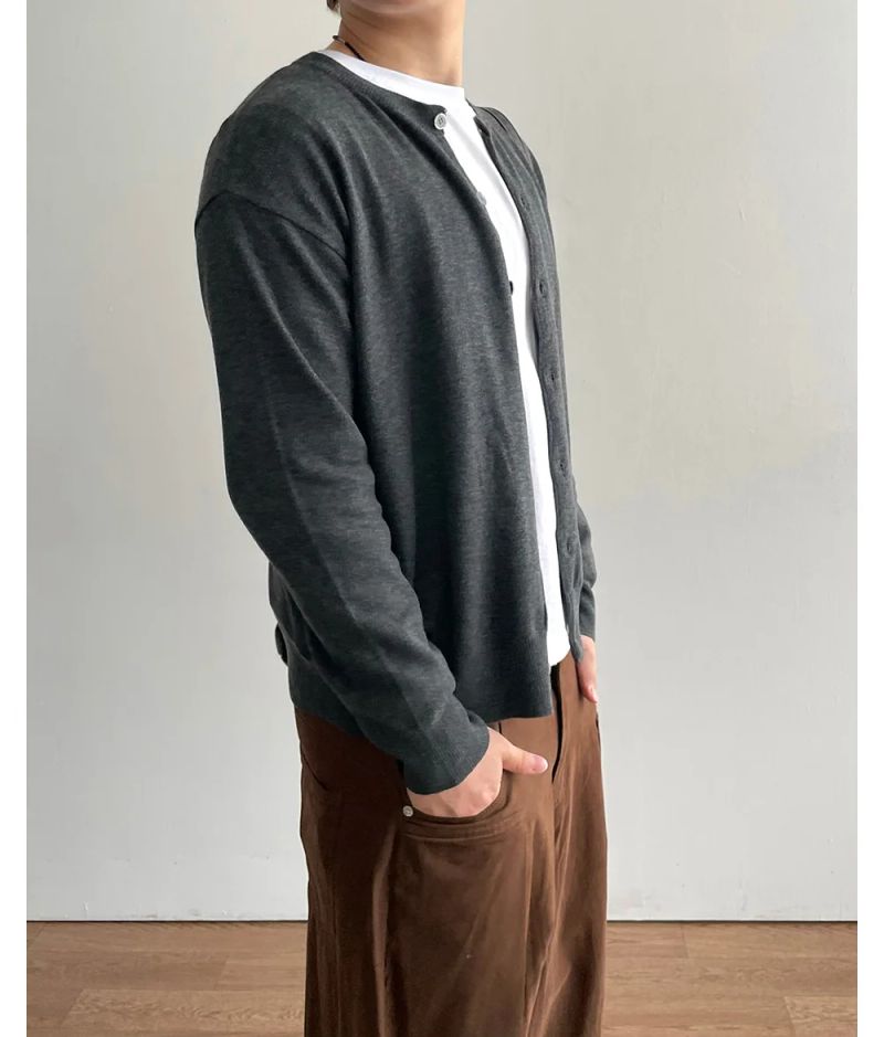 Stand Cropped Knit Cardigan