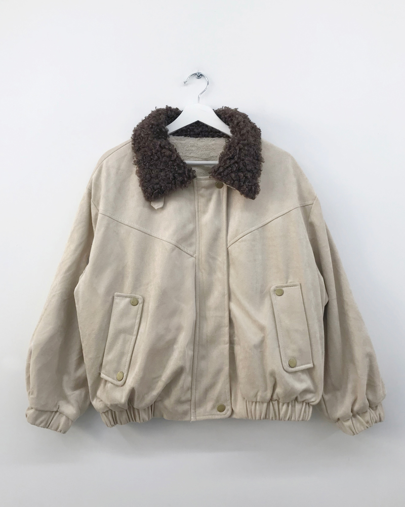 Roya Suede High-Neck Blouson (3color)