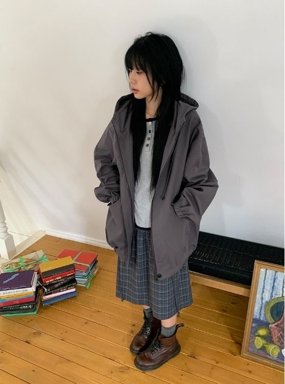 Ulan Shirring Check Banding Midi Skirt