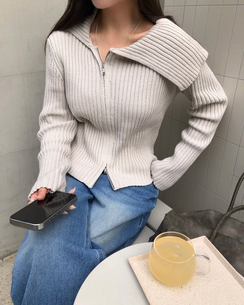 [ORIGINAL]Modi Sailor Two-Way Knit Zip-Up