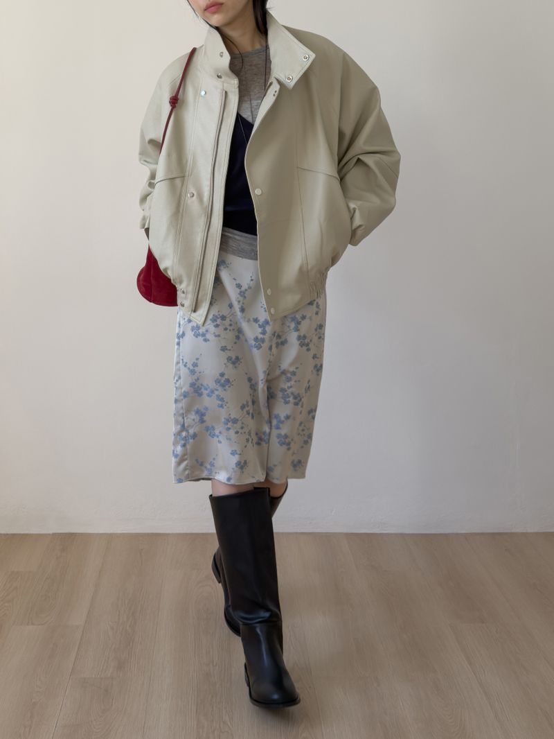 Lehman Leather Over Fit Blouson Jumper