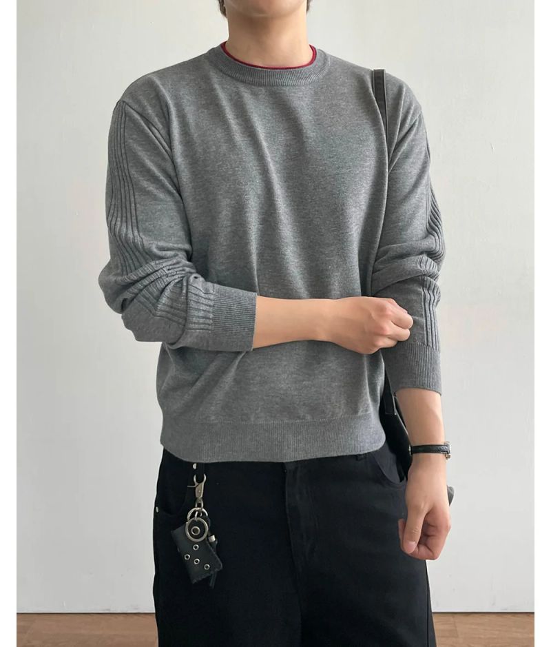 Wheat Layered Cropped Knit