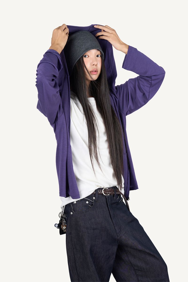 Drape Color Hoodie Zip-up