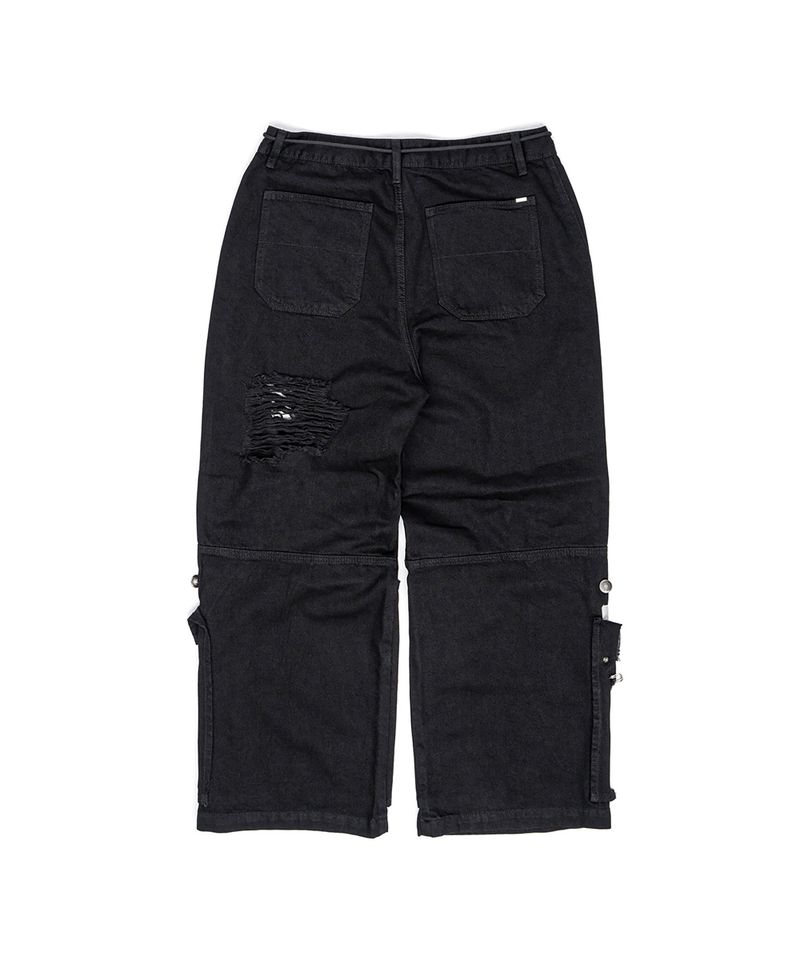 BBD アンクザイエティ アート パッチ ディストレスト コットン パンツ (Black)